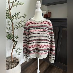 Women’s Christmas Sweater, Lucky Brand, XL, Red, Black, Cream